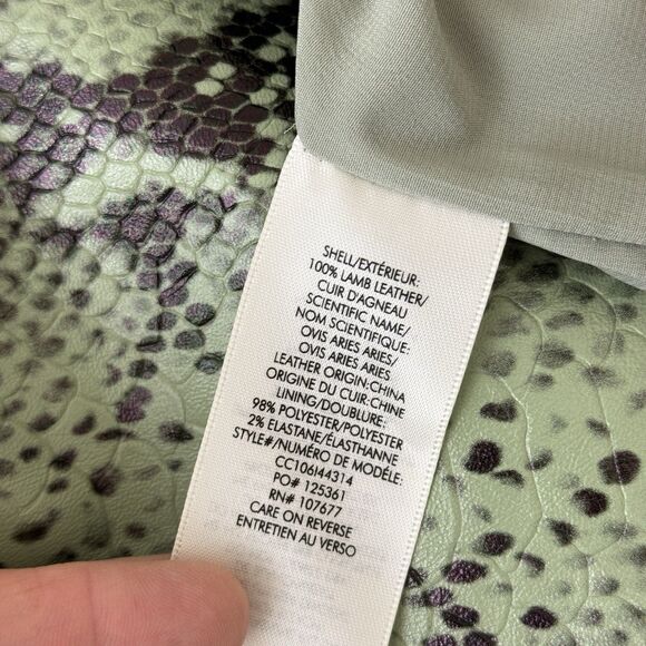 Alice Olivia Elana Snake Print Mini Skirt Size 6 Green Sage - Picture 8 of 10